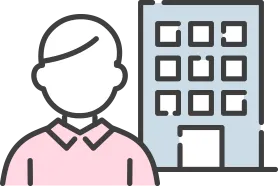 会社と従業員のイラスト